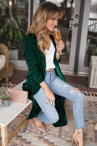 Velvet Elegant Long Cardigan