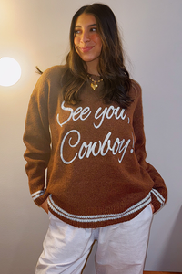Coffee Letter Embroidered Graphic Sweater