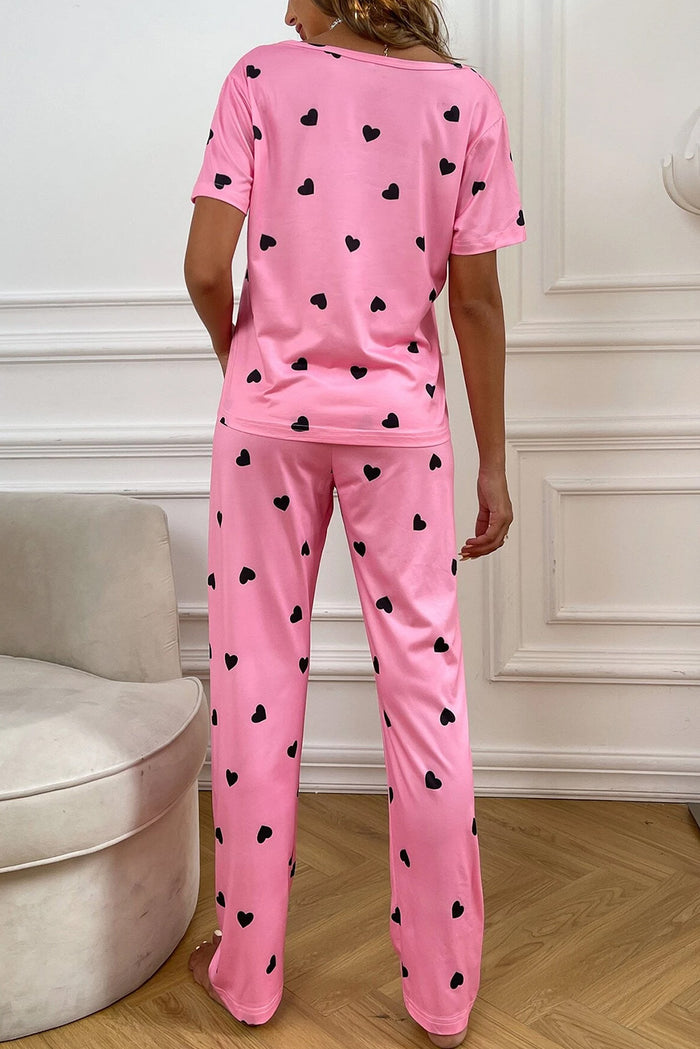 Pink Valentines Heart Pajama Set