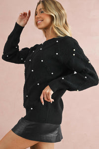 Black Pearl Embellished Sweater