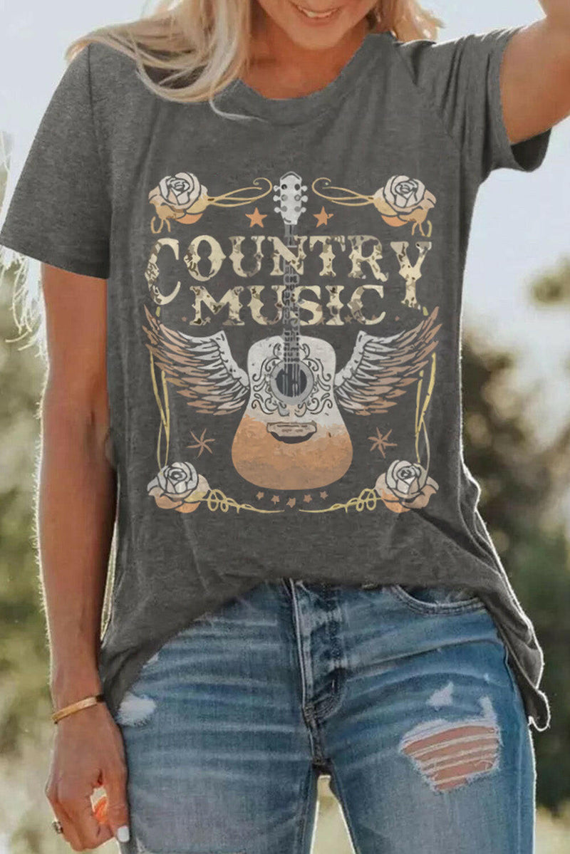 Country Music Guitar Graphic T Shirt