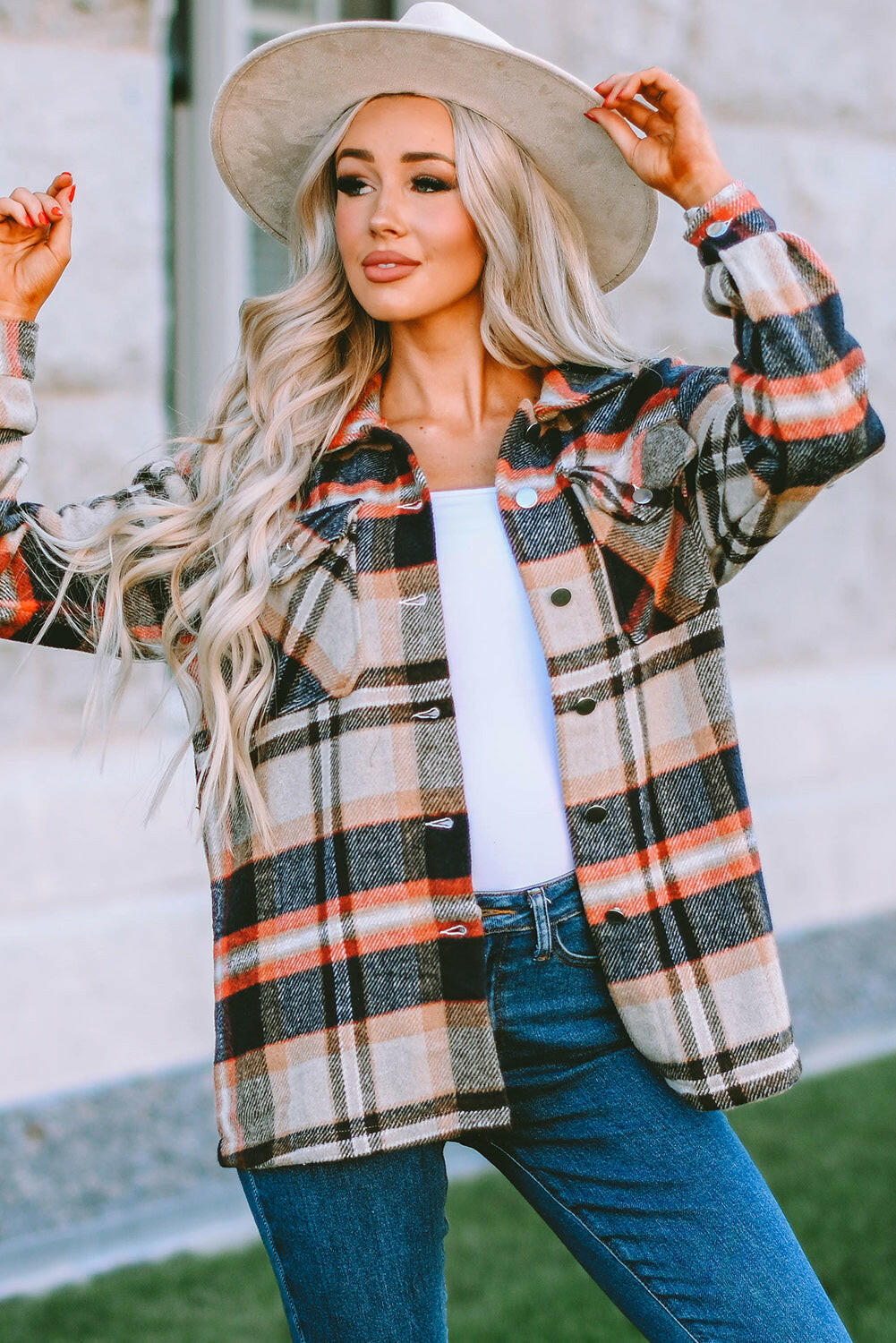 Plaid Button Flannel Shacket