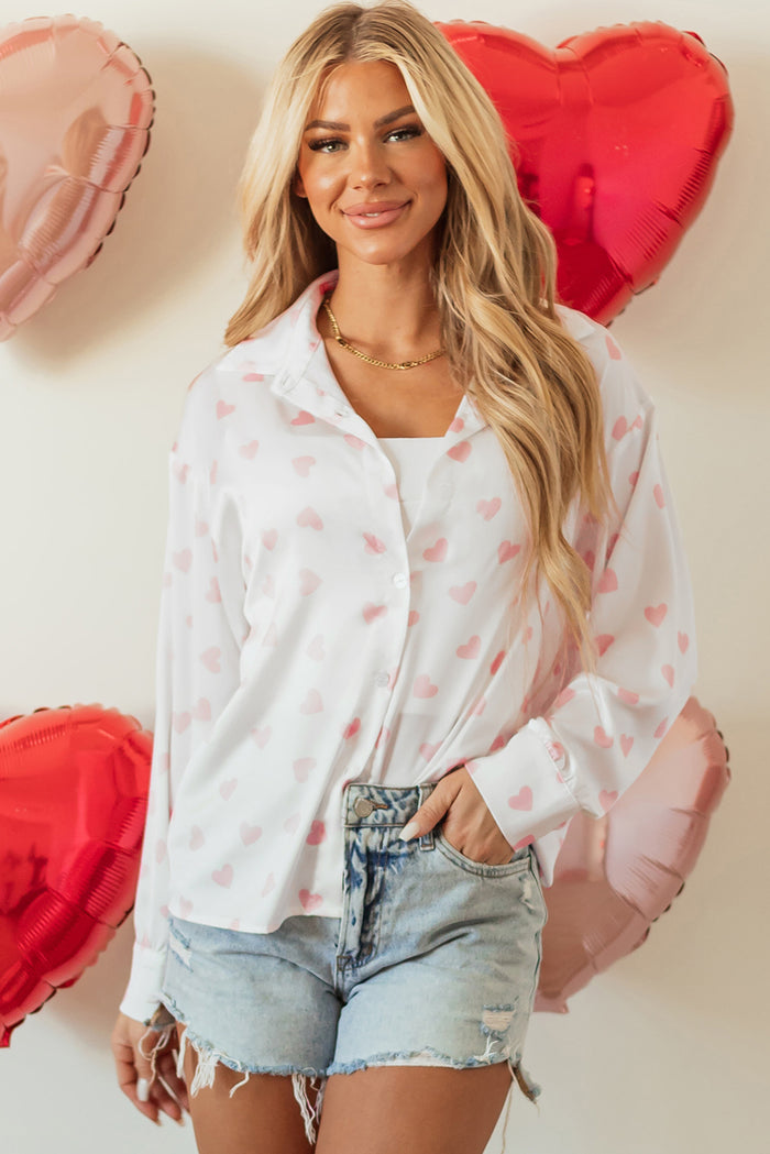 Heart Print Blouse