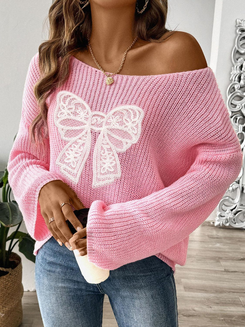 Bow Off Shoulder Sweater