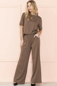 T-Shirt and Wide Leg Lounge Pants Set