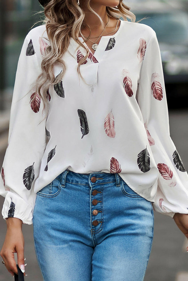 Feather Print Blouse