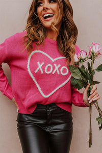 Rose Heart XOXO Knitted Sweater