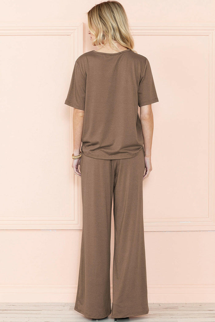 T-Shirt and Wide Leg Lounge Pants Set