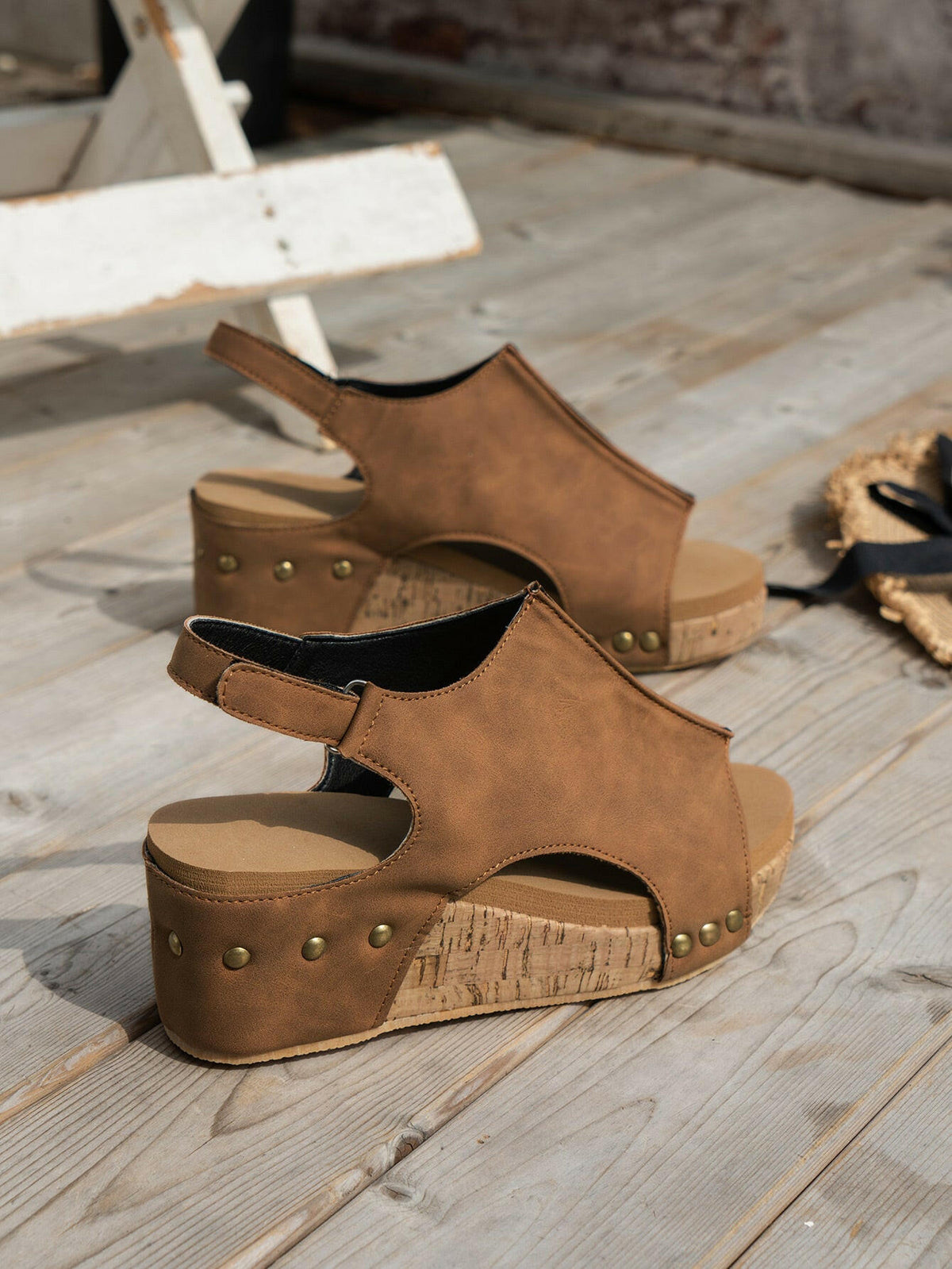 Studded Wedge Sandals