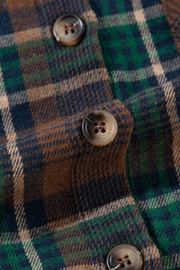 Brown Plaid Buttoned Shacket