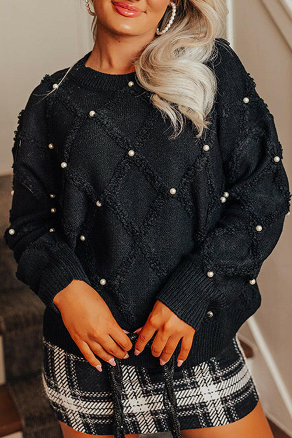 Black Pearl Embellished Sweater