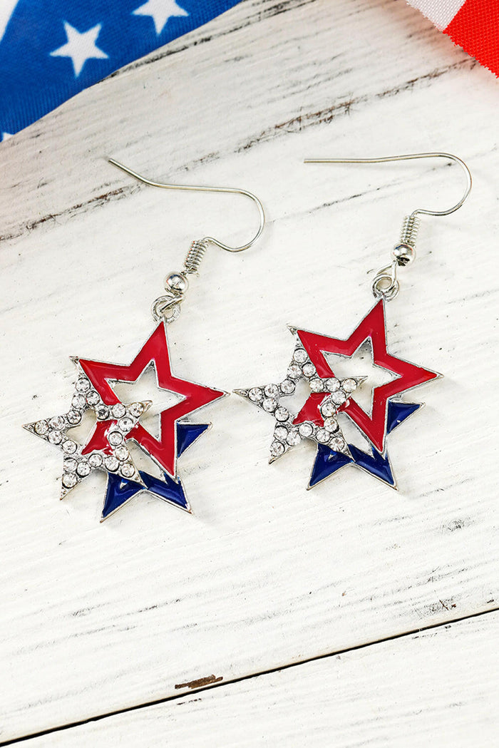 American Flag Rhinestone Earrings