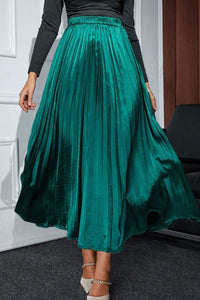 Emerald Green Pleated Skirt