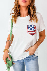 American Flag Sequin T Shirt