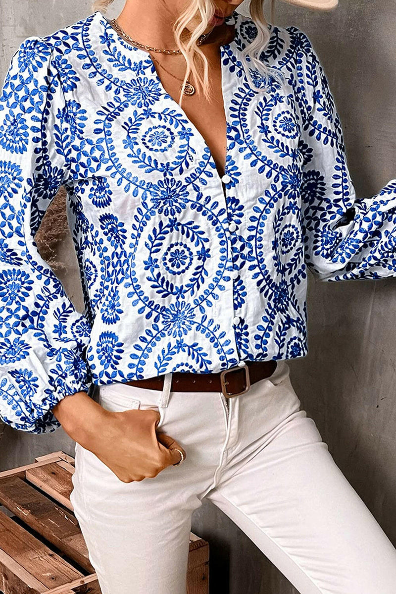 Embroidered Mediterranean Blouse