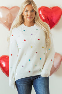 Heart Sequin Sweater