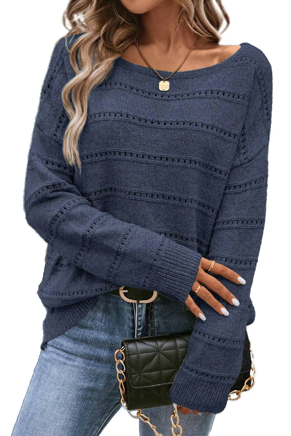 Pointelle Knit Sweater