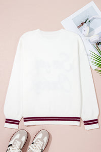 Coffee Letter Embroidered Graphic Sweater