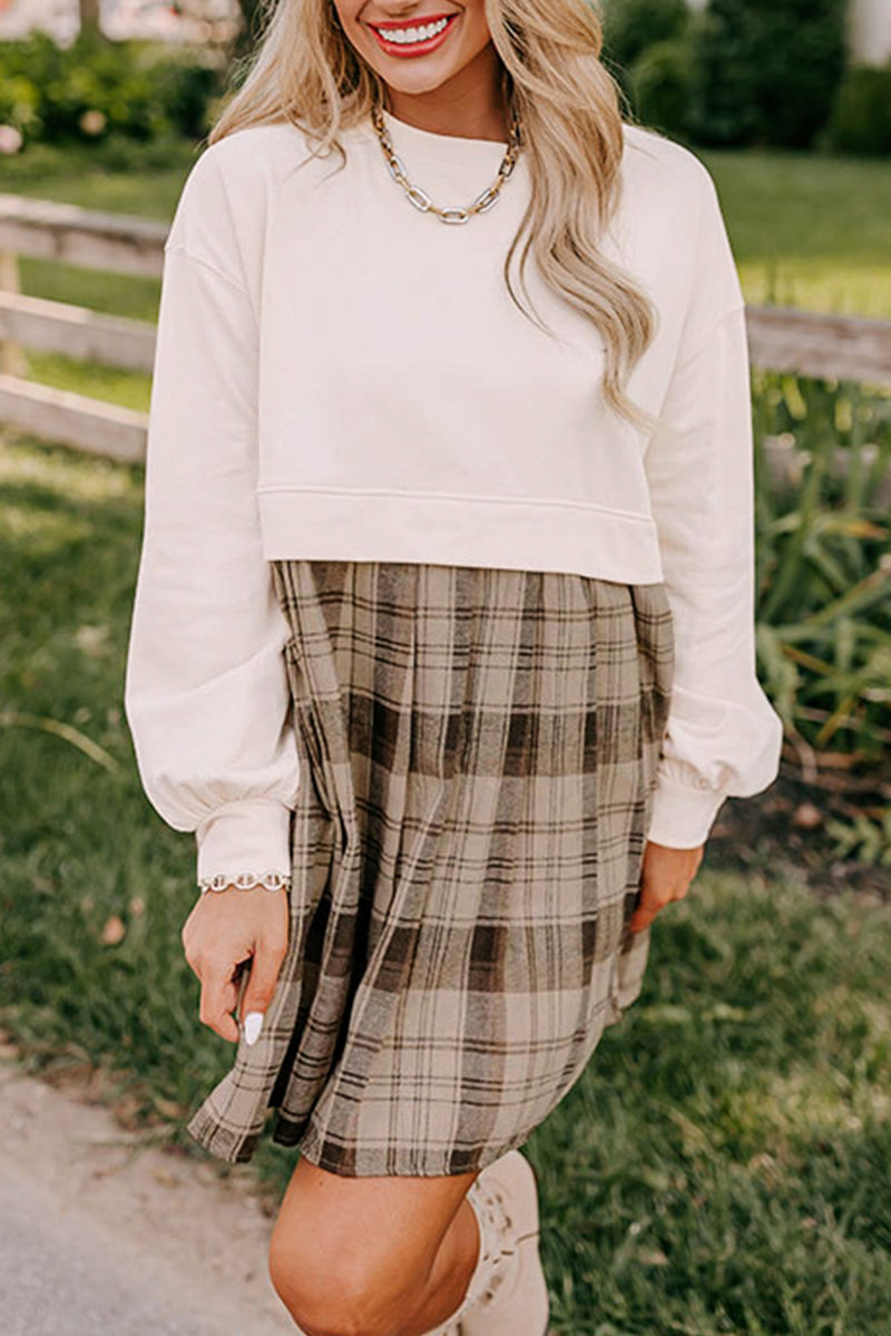 Sophia Plaid Sweater Mini Dress