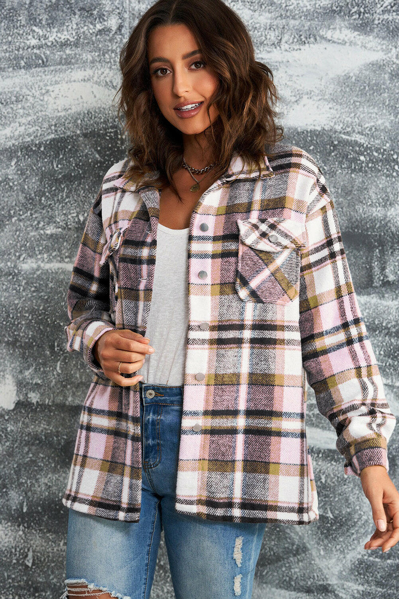 Plaid Button Flannel Shacket