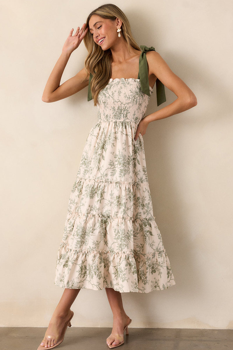 Evelyn Green Floral Maxi Dress