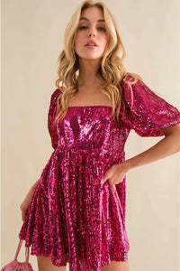 Barbie Sequined Babydoll Romper