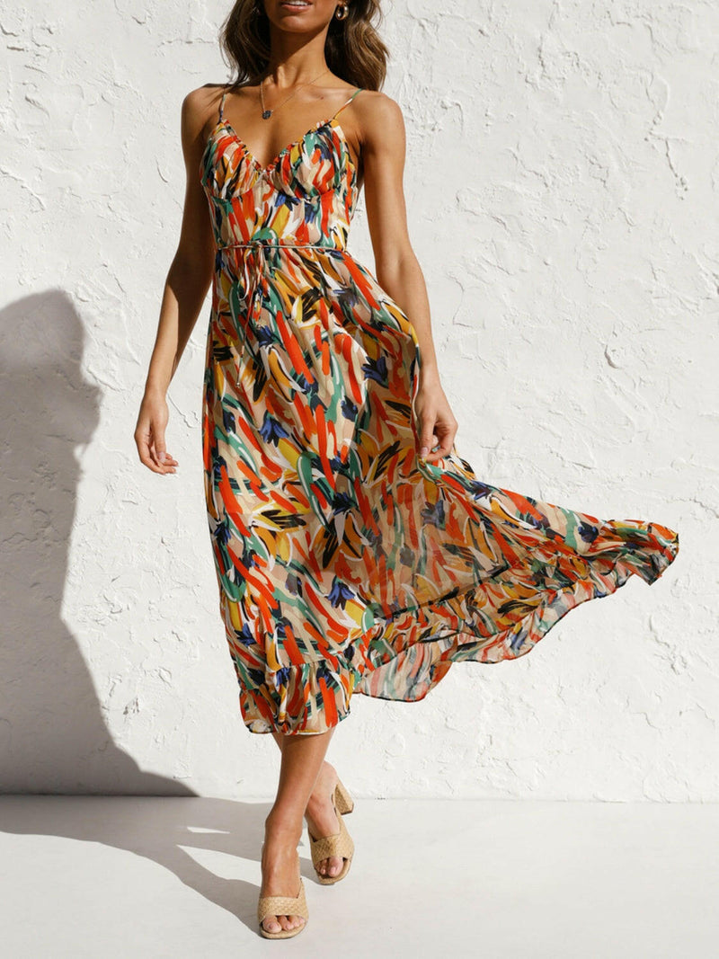 Amelia Printed Midi Cami dress