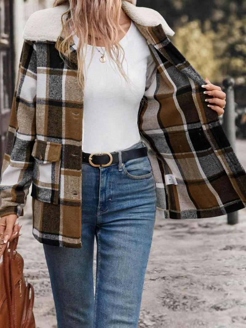 Plaid Button Up Jacket