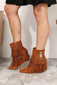 Tassel Wedge Booties