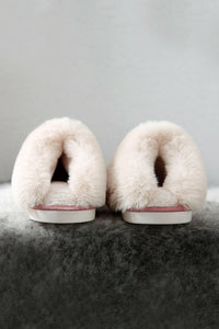 Pink Faux Suede Plush Slippers