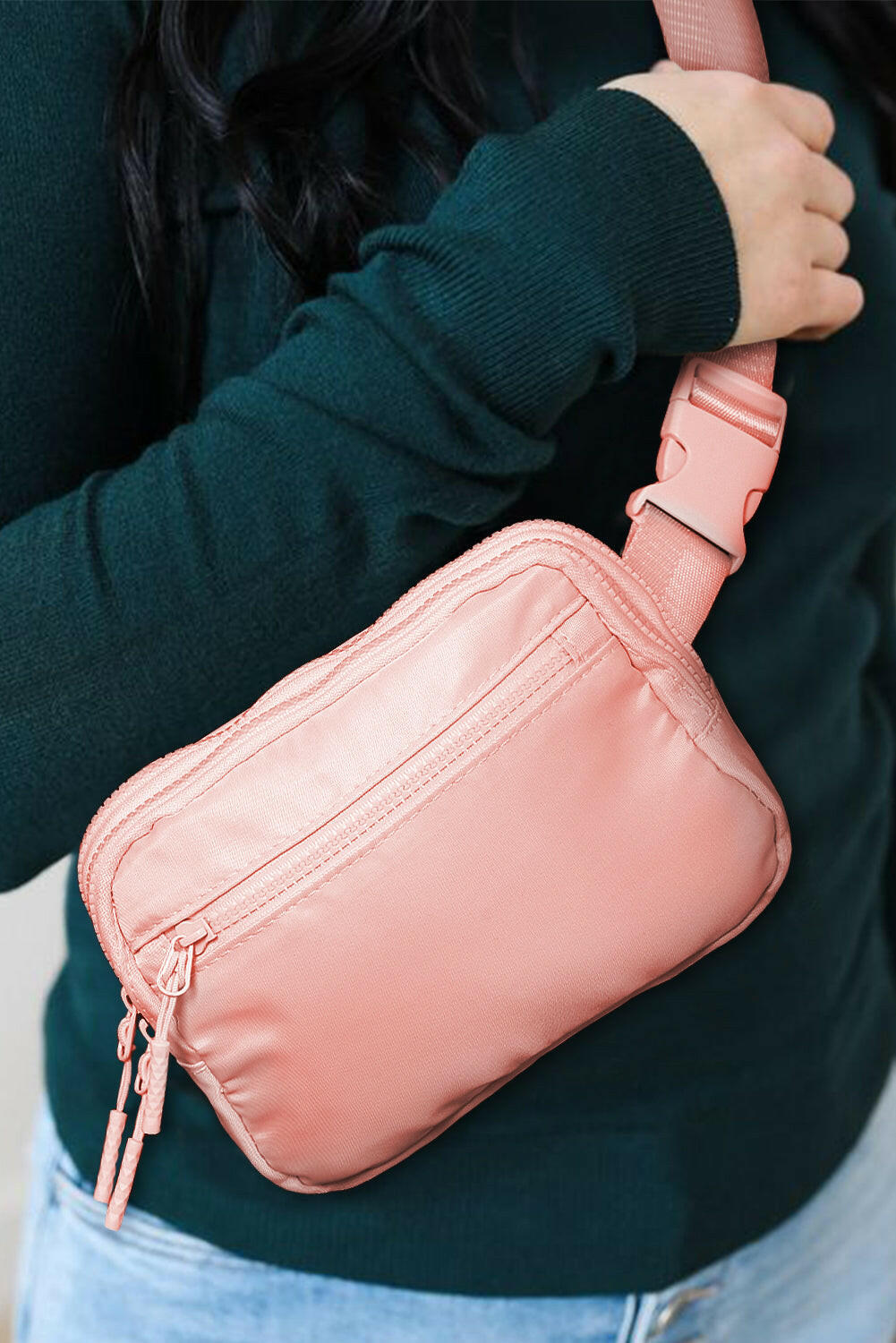 Light Pink Square Crossbody Bag