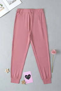 Fushia Drawstring Drop Waist Pocketed Joggers