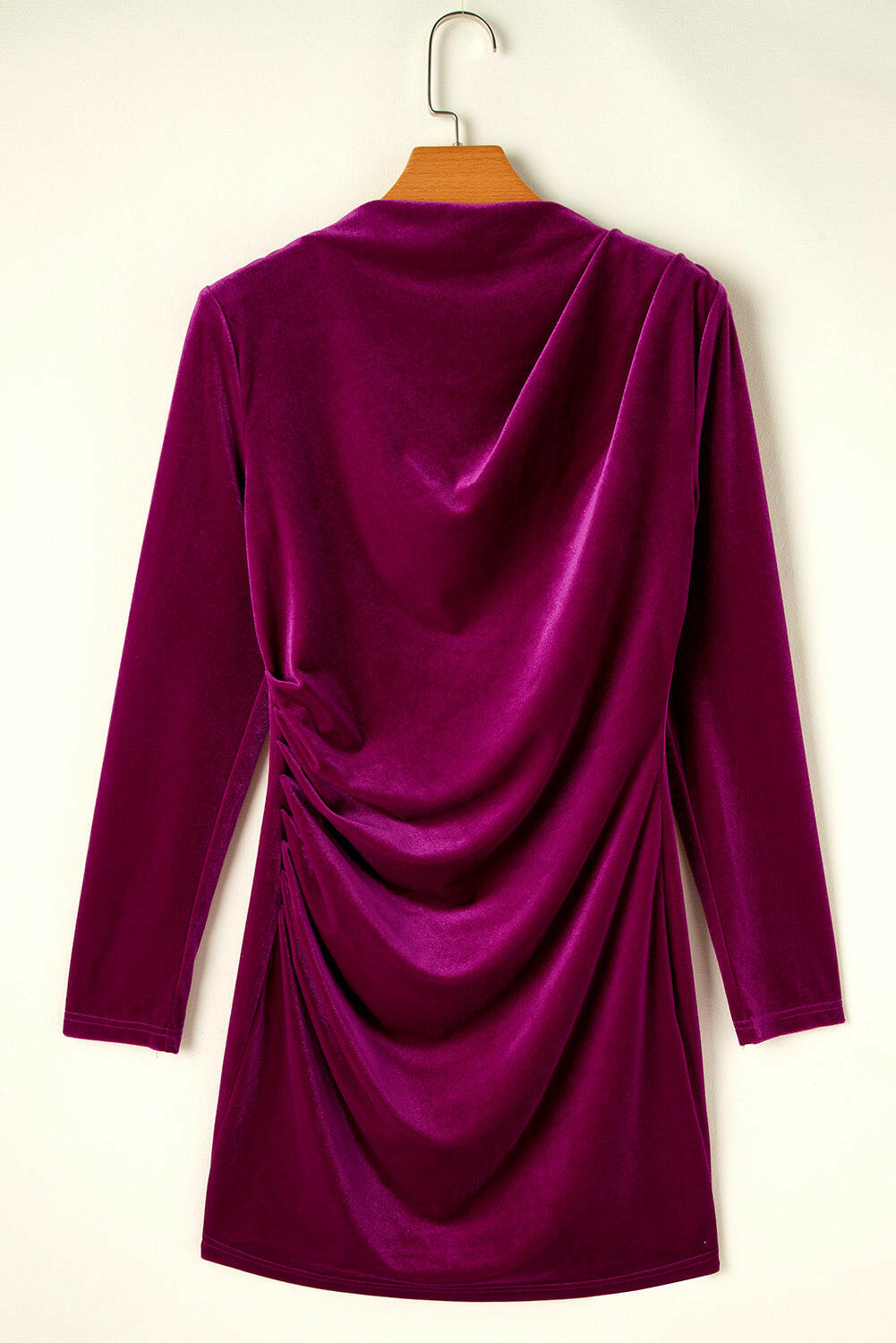 Emily Velvet Ruched Long Sleeve Dress