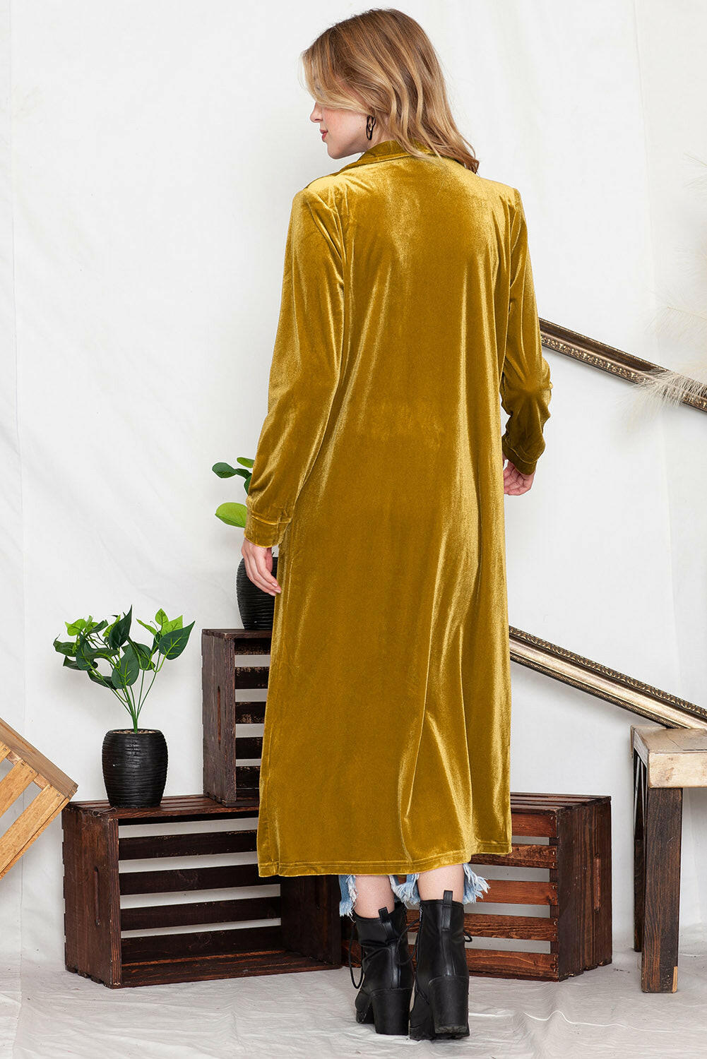 Velvet Elegant Long Cardigan