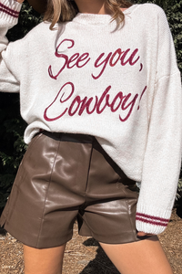 Coffee Letter Embroidered Graphic Sweater