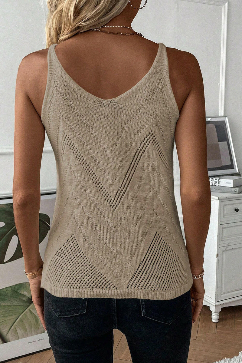 Cotton Pointelle Knit Cami Top