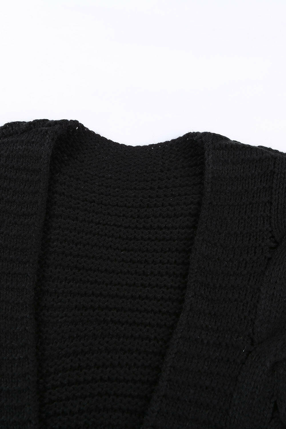 Black Long Sleeve Knit Cardigan