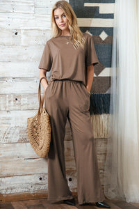 T-Shirt and Wide Leg Lounge Pants Set