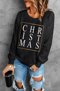 Christmas Glitter Graphic Sweatshirt