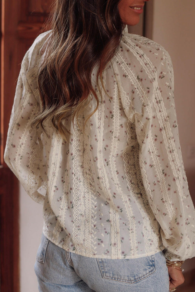 Floral Lace Boho Blouse