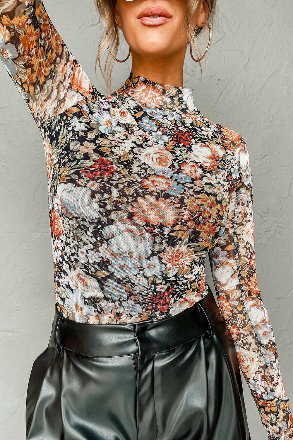 Floral Mesh Blouse