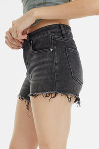 Black Hem Denim Shorts