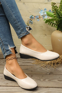 White Wedge Heel Shoes