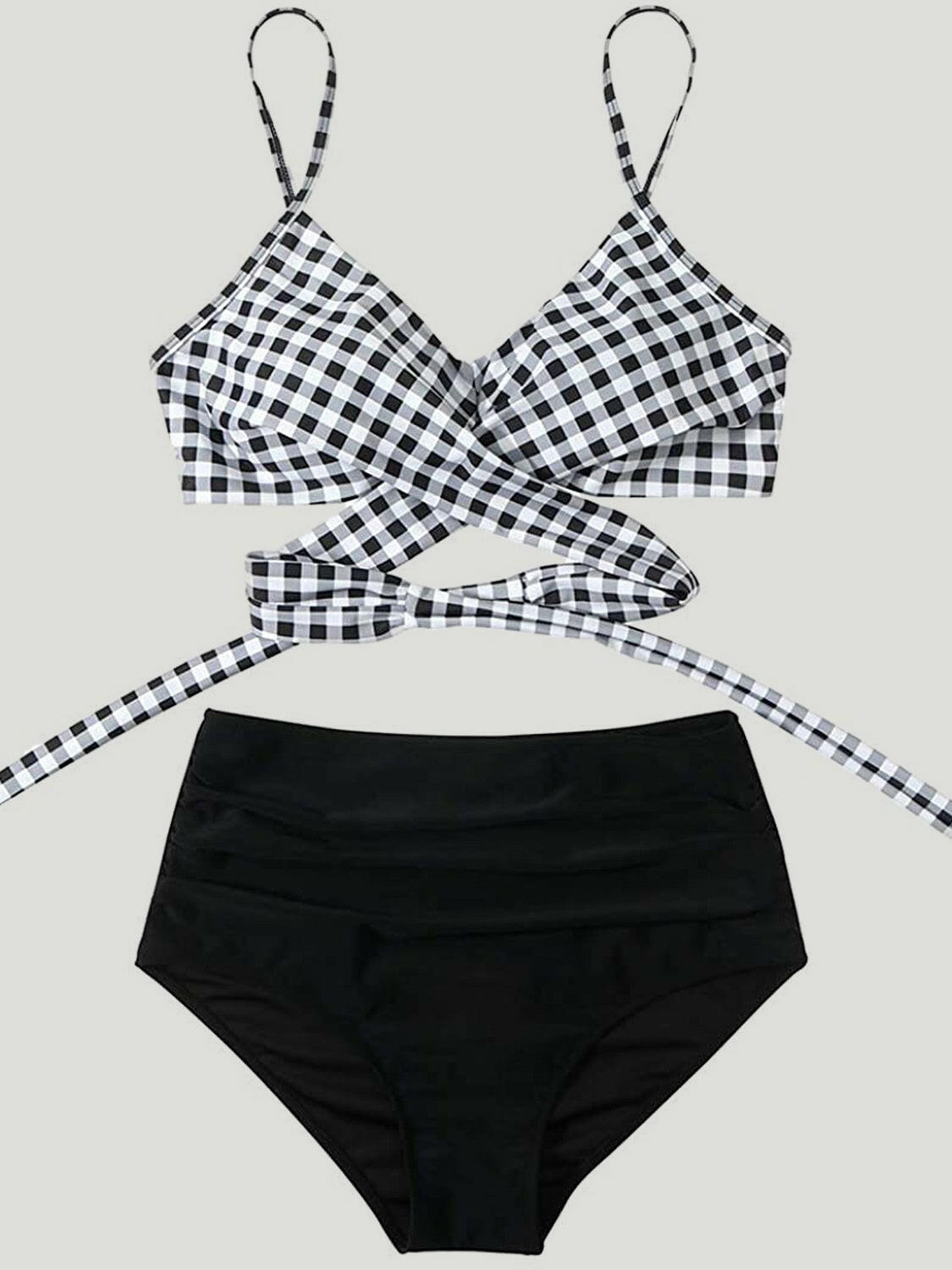 Black & White Patriotic Two-Piece Swim Set