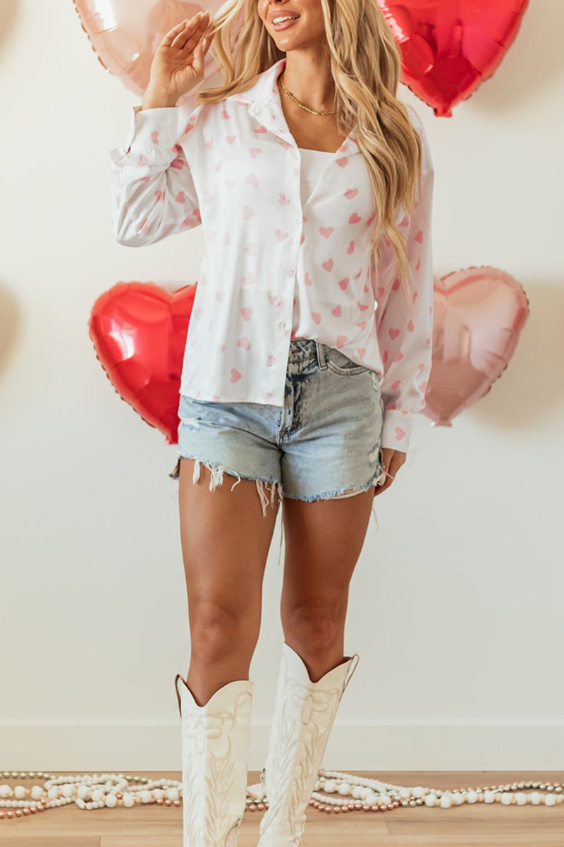 Heart Print Blouse