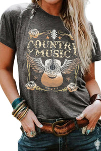 Country Music Guitar Graphic T Shirt