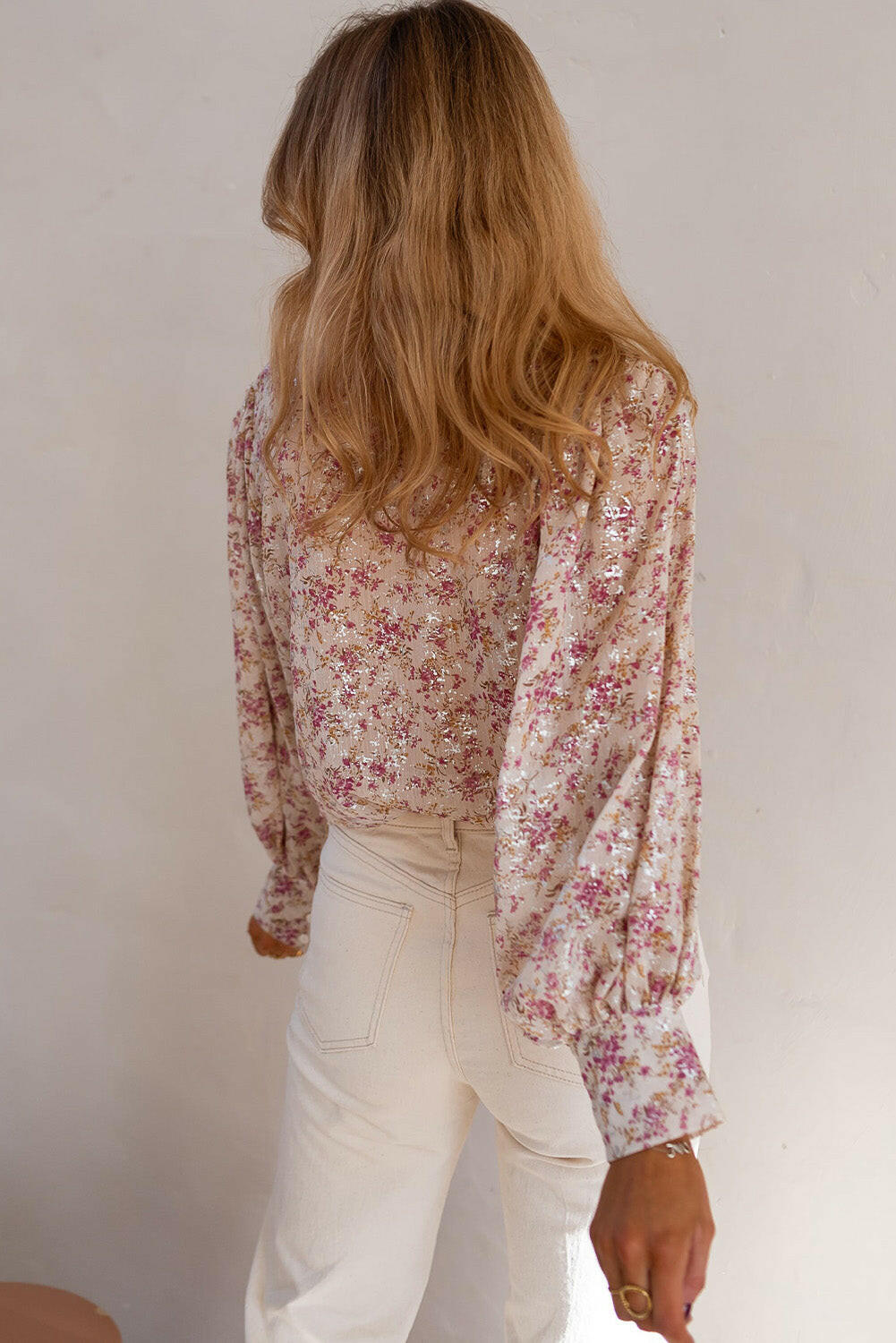 Pink Floral Collared Shirt