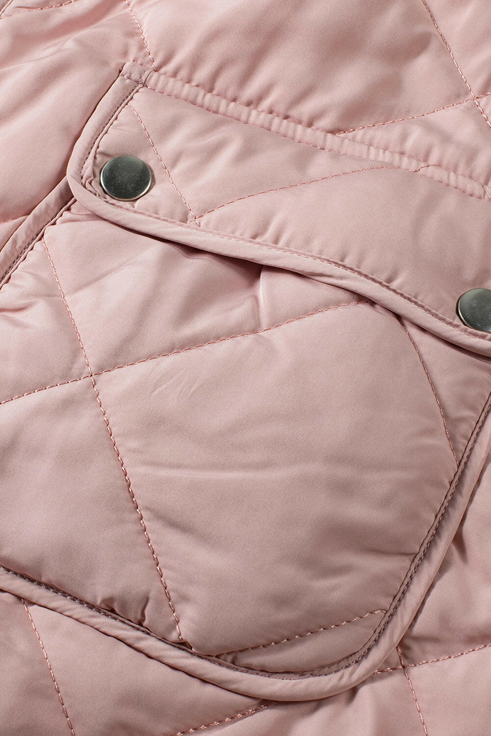 Pink Zip Up Sherpa Lined Quilted Vest