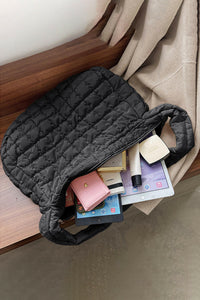 Weekender Black Quilted Large Shoulder Bag