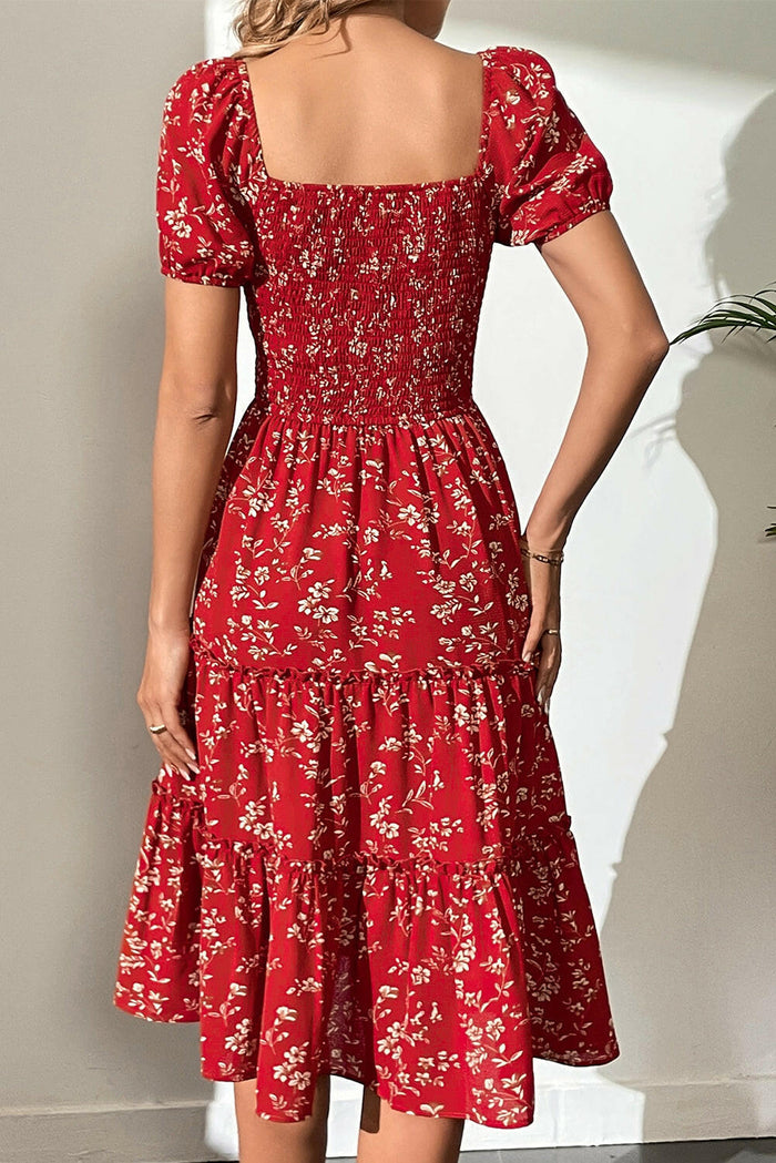 Briar Red Boho Floral Dress